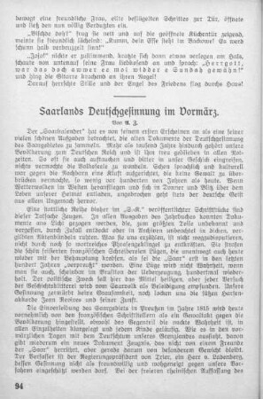 Saarlands Deutschgesinnung im Vormärz