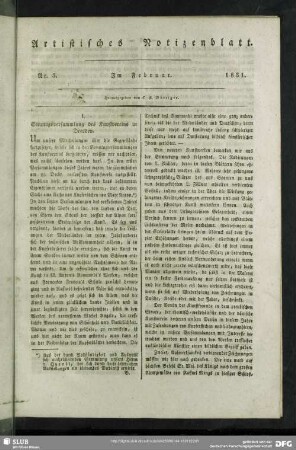 Artistisches Notizenblatt