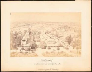 Luisenhof, Frankfurt/Main-Bornheim: Perspektivische Ansicht (Vogelschau)