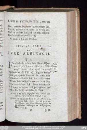 Titulus XXIII. De Iure Albinagii.