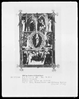 Biblia vulgata; fol 2 Tod, Himmelfahrt und Krönung Mariae