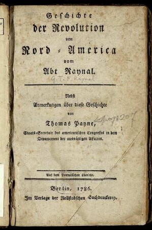 Geschichte der Revolution von Nord-America