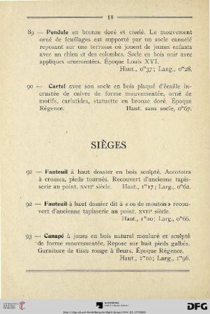 Sièges (Nr. 91-101)
