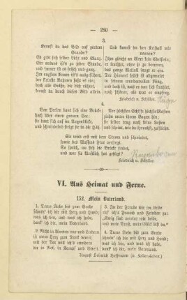 VI. Aus Heimat und Ferne
