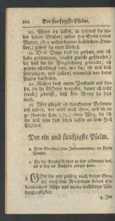 Der ein und funfzigste - neun u. neunzigste Psalm