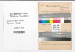 Entnazifizierung Lucie Greif , geb. 26.05.1891 (Lehrerin)