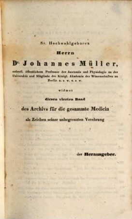 Archiv für die gesammte Medicin. 4, 4. 1843