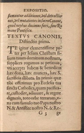Textus Canonis, Distinctio prima.