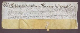 Markgraf Wilhelm von Baden-Baden und Graf Johann Jakob von Eberstein versprechen sich Aufrechterhaltung des Burgfriedens von 1503