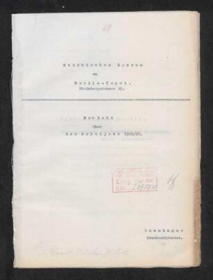 1929/30: Bericht über das Schuljahr ... - 1929/30