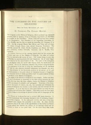 The Congress on the History of Religions.