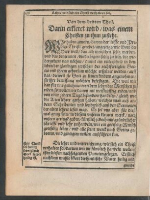 Von dem dritten Theil. Darin erkleret wird/ was einem Christen zu thun zustehe.