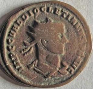 Römische Münze, Nominal Follis, Prägeherr Diocletian, Prägeort Rom, Original