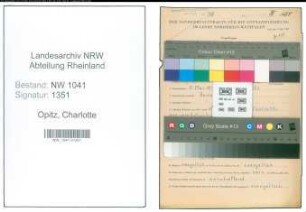 Entnazifizierung Charlotte Opitz , geb. 09.05.1894 ()