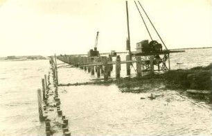 Deichbau Hindenburgdamm - Süd, 1954