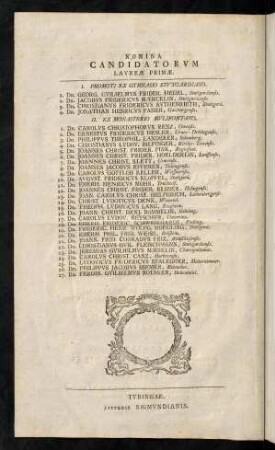 Nomina Candidatorum.