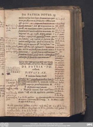 De Patria Potestate. Titulus IX.