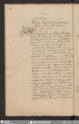 54. Regis Sigismundi Confirmatio Aller und ieder Privilegiorum ao. 1420.