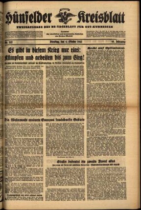 Ausgabe vom Dienstag, den 06. Oktober 1942.