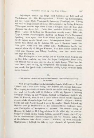IV. Fred mellem Lübeck og Hertugdømmerne. Johan Rantzaus Tog til Jylland.