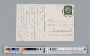 Postkarte an Hertha Borchert
