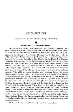 Generation XVII. Nachkommen des Gr. Albert-Christoph-Wartenberg