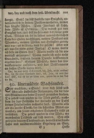 50. Unermüdete Wachsamkeit.