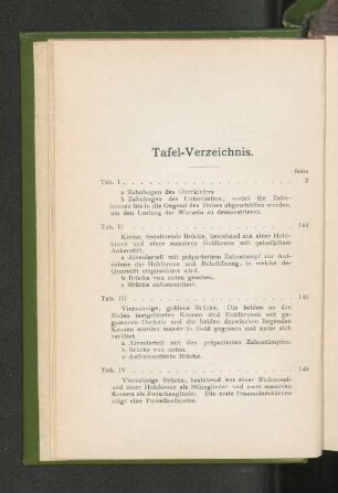 Tafel-Verzeichnis.