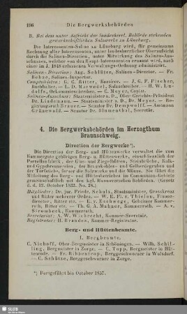 4. Die Bergwerksbehörden im Herzogthum Braunschweig
