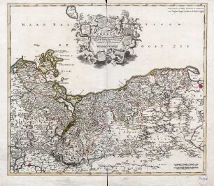Ducatus Pomeraniae Tabula Generalis ; in qua sunt Ducatus Pomeraniae, Stettinensis Cassubiae, Vandaliae et Bardensis, Principatus Rugiae ac Insulae, Comitatus Guskovensis et Dominia Louwenburgense, Wolgastense et Butoviense