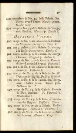 Deuxième Volume