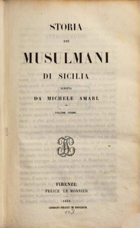 Storia dei Musulmani di Sicilia. 1