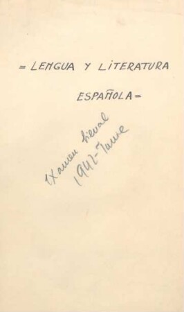 0-35, LENGUA Y LITERATURA ESPAÑOLA