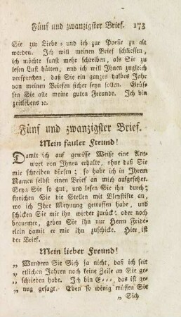 Fünf und zwanzigster Brief.