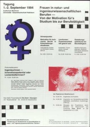 Frauen in natur- u. ingenieurwissenschaftlichen Berufen - Von der Motivation für's Studium zur Berufstätigkeit