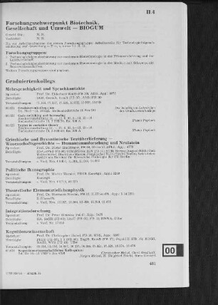 II.4 Graduiertenkollegs