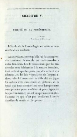 Chapitre V. Utilité de la Phrénologie