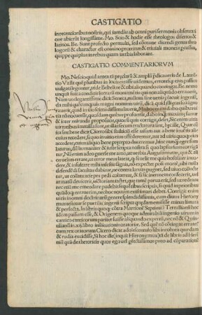 Castigatio Commentariorum