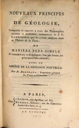 Nouveaux principes de Geologie