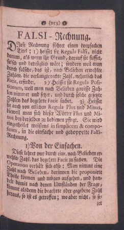 Falsi-Rechnung