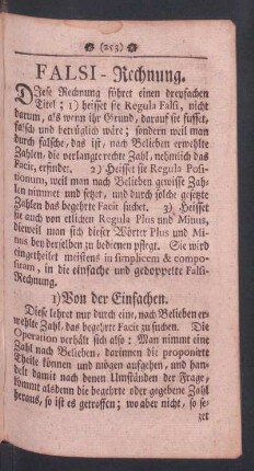 Falsi-Rechnung
