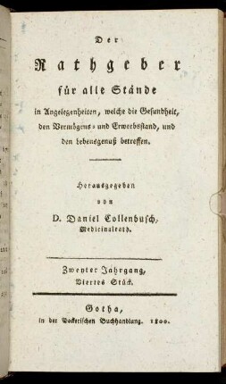 Zweyter Jahrgang, Viertes Stück.