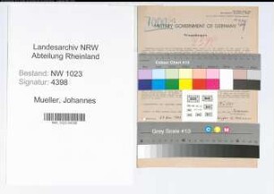 Entnazifizierung Johannes Mueller , geb. 27.11.1904 (Landwirt)