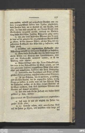 Zweytens als Vorbauungsmittel angerathen: