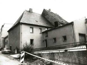 Schlettau, Kirchgasse 2. Ackerbürgerhaus (1751/1800). Rückseite (Elterleiner Straße)