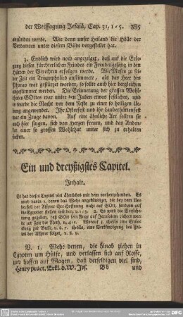 Ein und dreyßigstes Capitel