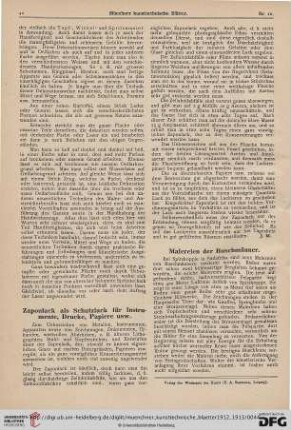9: Zaponlack als Schutzlack für Instrumente, Drucke, Papiere usw.