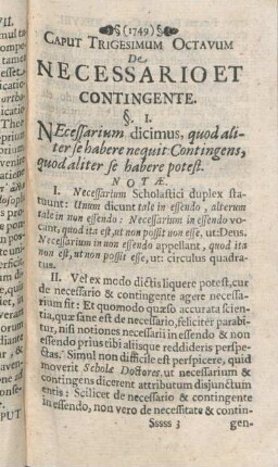 Caput Trigesimum Octavum De Necessario Et Contingente.