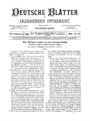 Über Herbart's Lehre von den formalen Stufen : (Schluss)