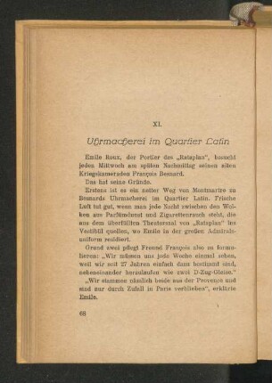 XI. Uhrmacherei im Quartier Latin